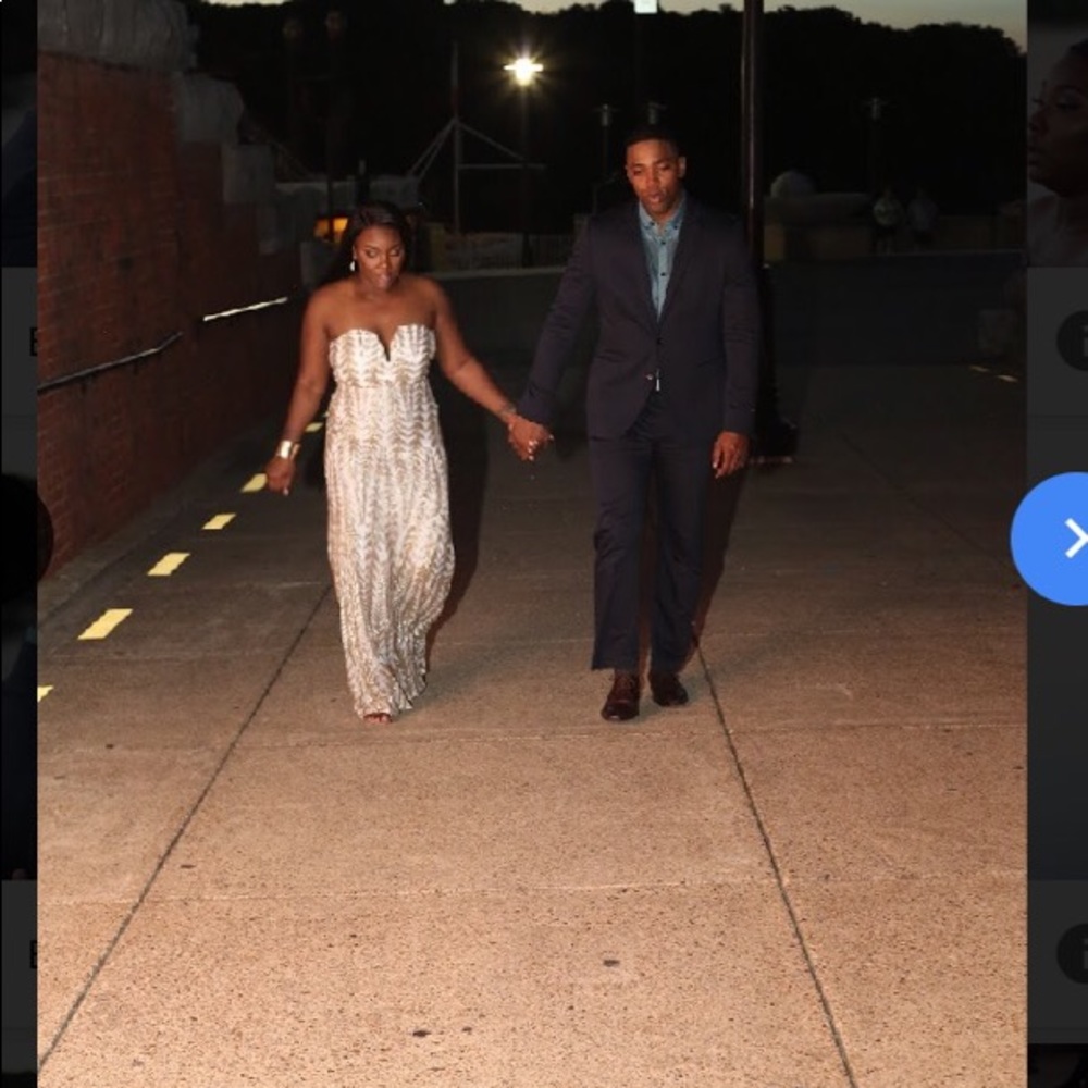 White & Gold Gown - Picture 2 of 6